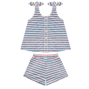 girls jetty stripe french terry tie knot set