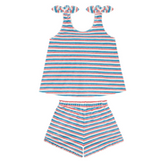 girls jetty stripe french terry tie knot set