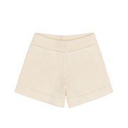unisex cream knit shorts