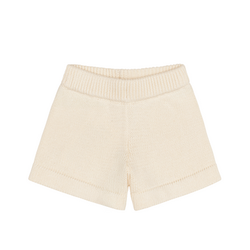 unisex cream knit shorts