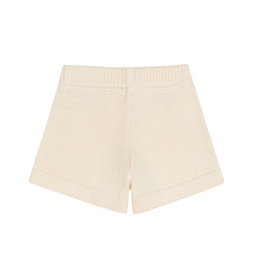 unisex cream knit shorts