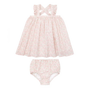 baby antique floral flutter tank bloomer set