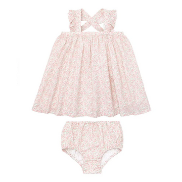 baby antique floral flutter tank bloomer set