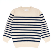 unisex breton stripe cashmere crewneck sweater