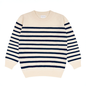 unisex breton stripe cashmere crewneck sweater