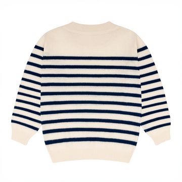 unisex breton stripe cashmere crewneck sweater