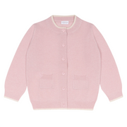 girls pink cashmere crewneck cardigan