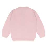 girls pink cashmere crewneck cardigan