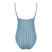 women's isla blue stripe simple one piece