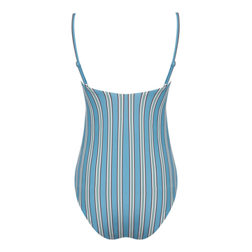 women's isla blue stripe simple one piece