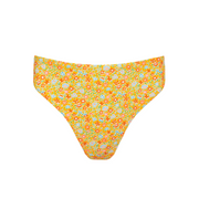 women's marigold floral mid rise bikini bottom