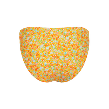 women's marigold floral mid rise bikini bottom