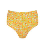 women's marigold floral high waisted bikini bottom