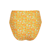 women's marigold floral high waisted bikini bottom
