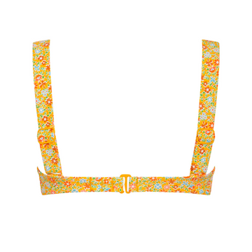 women's marigold floral bikini top with cups