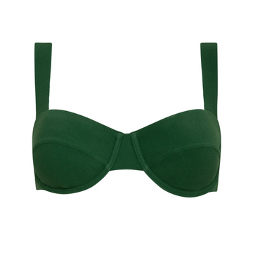 women's palma green terry bikini top with cups