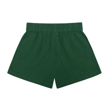 women's palma green linen beach short