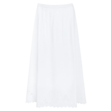 women's embroidered white skirt