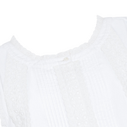 women's embroidered white dress