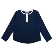 unisex navy long sleeve henley