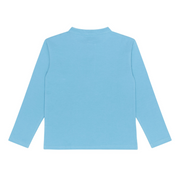 boys pura blue half button shirt with mandarin collar