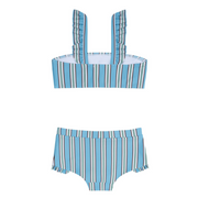 girls isla blue stripe bandeau bikini