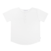 unisex white short sleeve henley
