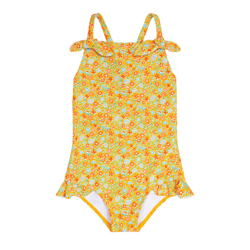 girls marigold floral crossback one piece