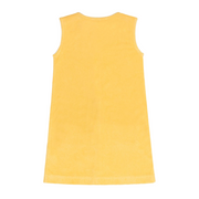 girls soleil yellow french terry button down dress