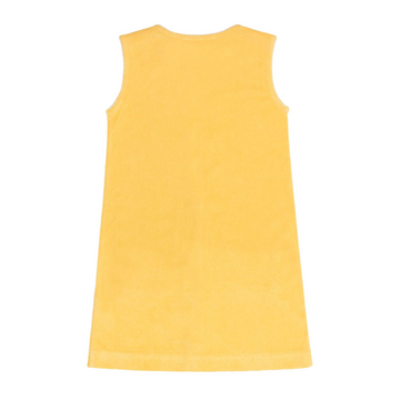 girls soleil yellow french terry button down dress