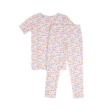 girls orchid floral pima pajamas set
