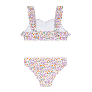 girls orchid floral v-neck ruffle bikni
