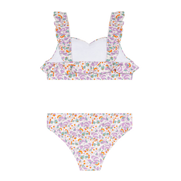 girls orchid floral v-neck ruffle bikni