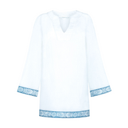 women's white linen tunic dress