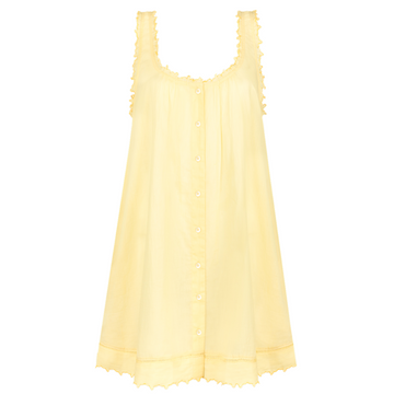 women's soleil yellow scalloped button up dress
