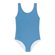 girls cerulean blue tank one piece