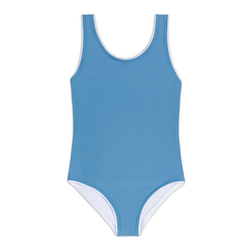 girls cerulean blue tank one piece