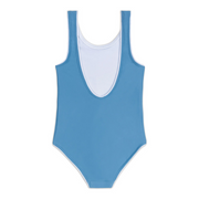 girls cerulean blue tank one piece