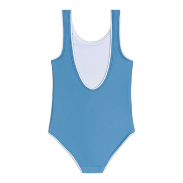 girls cerulean blue tank one piece