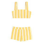 girls soleil cabana stripe bandeau bikini and swim shorts
