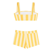 girls soleil cabana stripe bandeau bikini and swim shorts