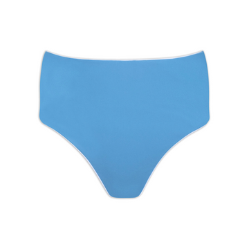 women's cerulean blue high waist bikini bottom