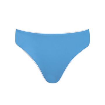 women's cerulean blue mid rise bikini bottom