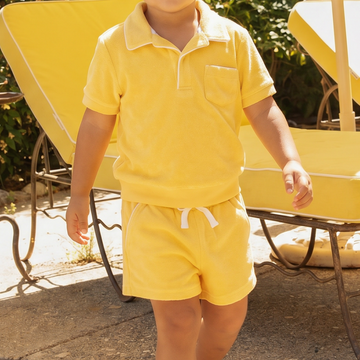 boys soleil yellow french terry short