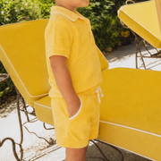 boys soleil yellow french terry short