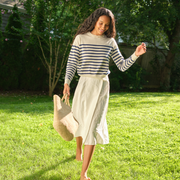women's white linen wrap skirt