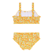 girls marigold floral ruffle edge bikini