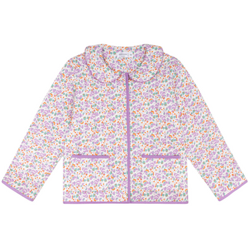 girls orchid floral quilted jacket
