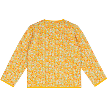 girls marigold floral quilted jacket