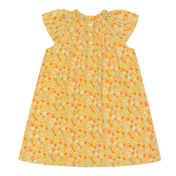 girls marigold floral shift dress